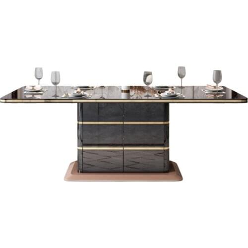 Light luxury dining table and chair combination modern simple long dining table