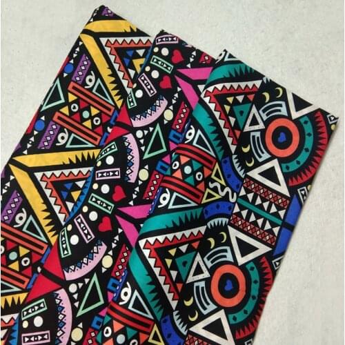 Brand New Vintage African Style Abstract Totem Printed 100% Cotton Poplin Fabric 50x140cm Africa Fabric Patchwork Cloth Dress Ti