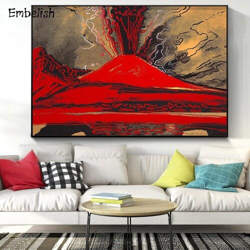 Embelish 1 Pieces Large Wall Art Pictures By Andy Warhol Vesuvius Modern Home Decor HD Canvas Oil Paintings Bedroom Posters