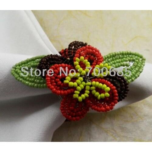 Beaded wedding napkin ring, napkin holder, decoration napkin ring