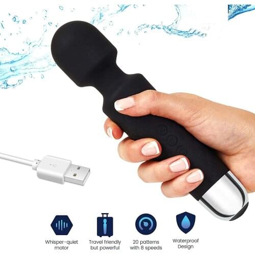 Vibrator Massager Strongest Cordless Handheld Vibrating Power for Women Oral Clit Vibrators 8 Speed Adult Sex Products