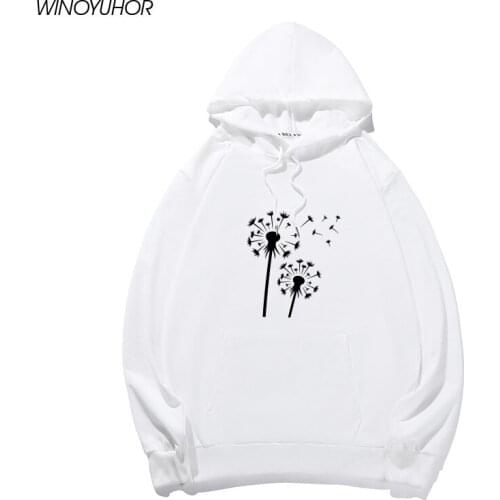 Wildflower Dandelion Print Women Hoodies Cotton Casual Funny Sweatshirts Gift For Lady Yong Girl Top Fashion Pullover