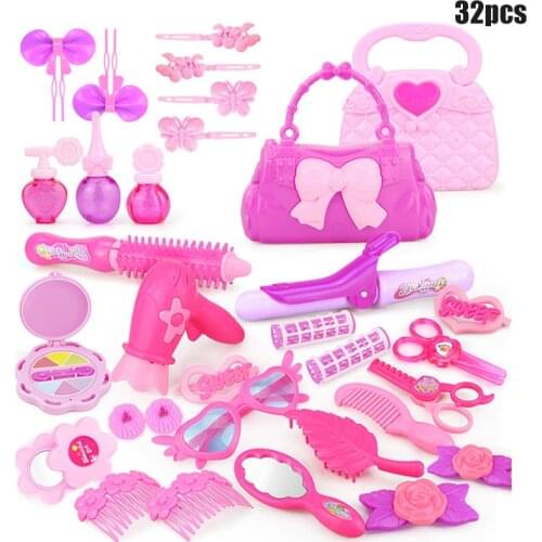 1 Set Beauty Salon Play Set Pretend Makeup Kit Kids Toy Play House Game With Portable Box M09