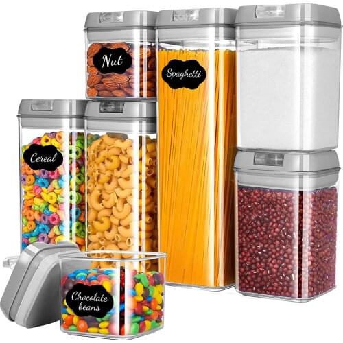 1pcs Food Airtight Storage Containers with easy lock Lids BPA Free Clear Plastic Storage jar for Kitchen Pantry Organization