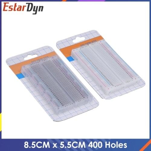 10Pcs Mini bread board/breadboard 8.5cm x 5.5cm 400 holes Transparent/White DIY Electronic experimental Universal PCB