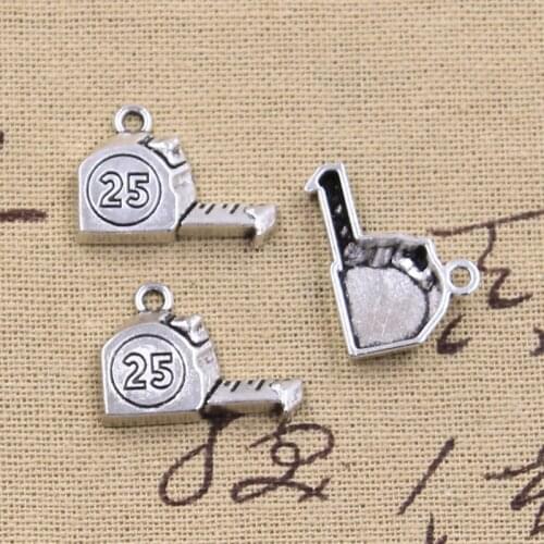 15pcs Charms Tools Tape Measure 17x23mm Antique Silver Color Pendants DIY Crafts Making Findings Handmade Tibetan Jewelry