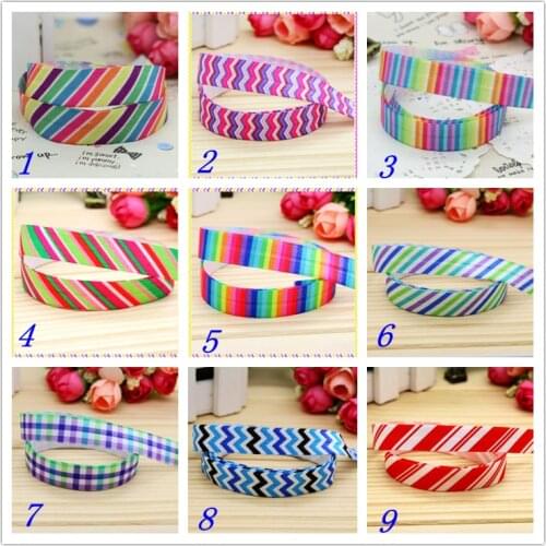 5/8'' Free shipping Fold Elastic FOE chevron printed headband headwear hairband diy decoration wholesale OEM S121