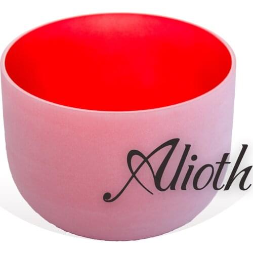 7 Inch Red Color C Note Frosted Crystal Singing Bowl for Root Chakra Balancing/Yoga/Meditation/Sound Therapy