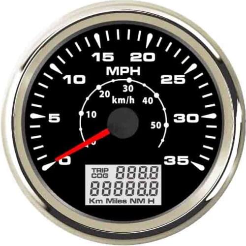 85mm GPS Speedometer Gauge Waterproof Motocycle Boat Car 35 MPH 50km/h Speed Odometers 7 Colors Backlight 9~32 V for Audi BMW