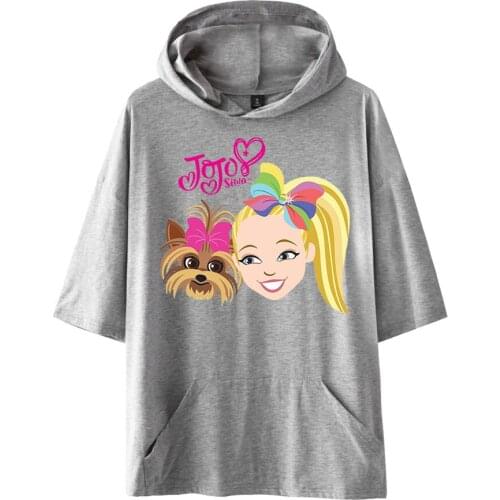 Jojo Siwa Cape Style Half Sleeve Loose Jumper Hooded T shirt Funny Printing Tees Men Women Men Cotton Tee Summer Short Tees