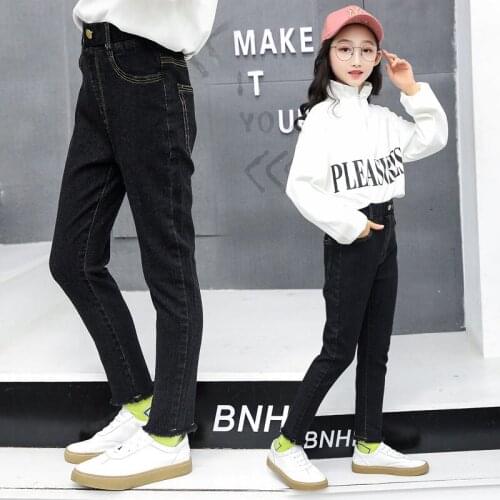 Jeans for Girl of 12 Years Jeans Black Color Girl Jeans Kids Autumn Spring Kids Jeans For 4 5 7 9 11 13 14 Years Teenage Clothes