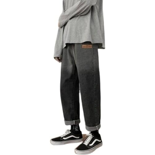 Korean version of jeans mens retro gradient color mens jeans straight feet chic casual punk casual