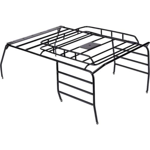 Metal Roof Rack Roll Cage & LED Light for 1/10 RC Crawer Axial SCX10 313MM Wheelbase Jeep Wrangler Body Shell