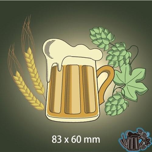 83*60mm BEER new Metal Cutting Dies for decoration card DIY Scrapbooking stencil Paper Craft Album template Dies