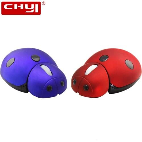 Wireless Optical Mouse Cute Anime Cartoon Animal Ladybug Shape Computer Mause 3000DPI Small PC Office 3D USB Mice For Kid Laptop