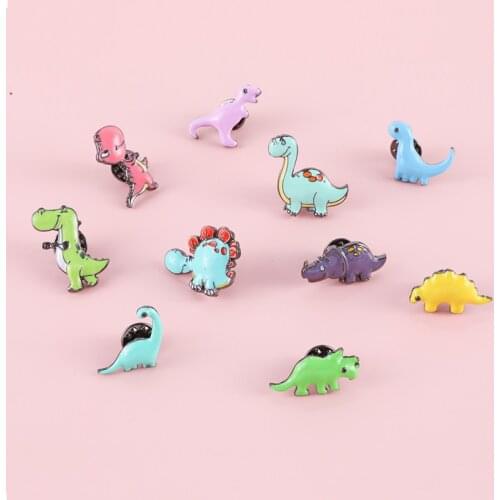 5pcs/ Lot Dinosaur Enamel Pin Sets For Children Lovely Cartoon Dinosaur Pin Brooch Park Cute Bag Hat Shirt Lapel Pin Kids Gift