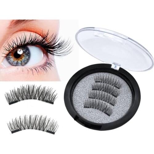 40pairs/lot 3D 24p Double Magnetic Stereo False Eyelash Synthetic Avoid Glue Self-adhesion Eyelash Extensions Makeup Tool HA1895