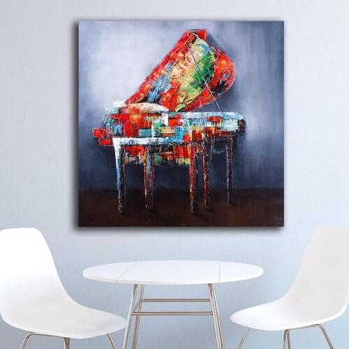 Wall Art Canvas Print Painting Frame 1 Piece Colourful Abstract Piano Poster Music Graffiti Guitar Pictures Bedroom Home Decor