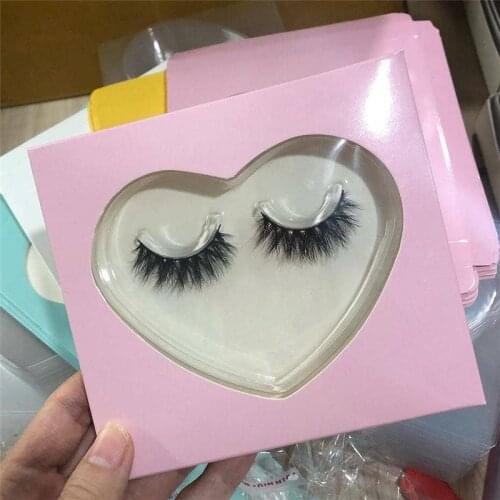 NEW 20/50pcs Wholesale Paper Eyelash Packaging Box Lashes Boxes Package Heart-Shaped Tray Eyelashes Square Case