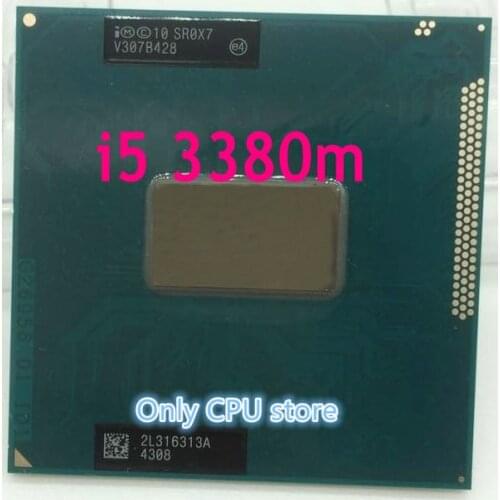 Original intel Core i5 3380M 2.9 GHz 3M Dual Core SR0X7 I5-3380M Notebook processors Laptop CPU PGA 988 pin Socket G2 processor