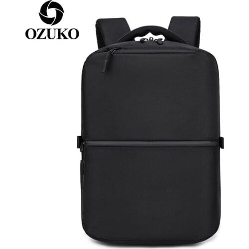 OZUKO Mens Back Pack Anti-theft Bags for Men Waterproof Rucksack Quality Male Backpack Travel Backpacks USB Charging Casual