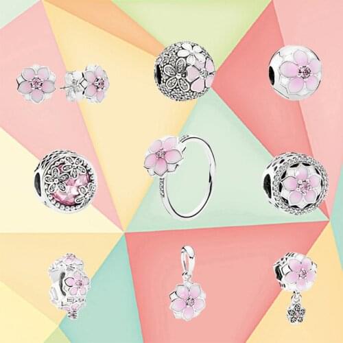 High-quality S925 Sterling Silver Charm Clip Pendant Orchid Earrings Are Suitable For Bracelet Diy Bracelet Factory Wholesale