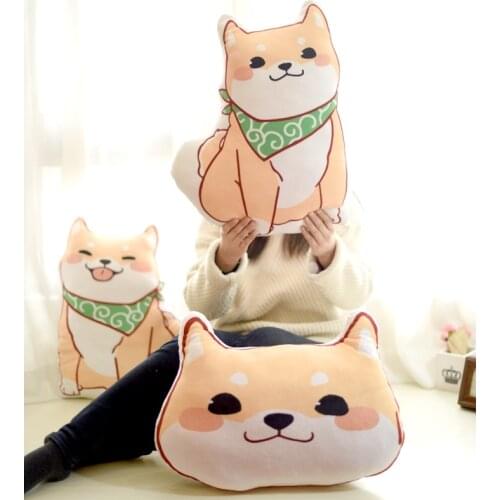 Drop shipping Cute yellow Dog plush toys Shiba Inu cloth doll winter hand warm soft pillow Cushion birthday gift kids baby girl