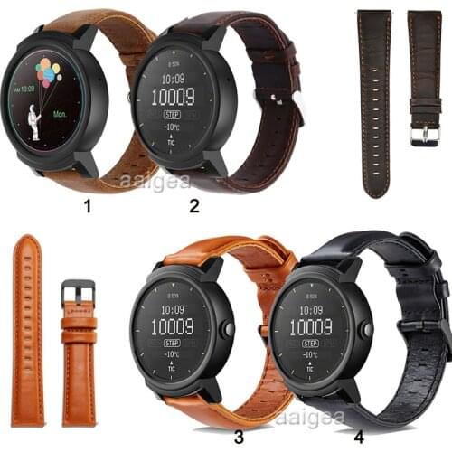 20mm 22mm Replacement Band Genuine Leather Strap for Ticwatch 2/Ticwatch E Strap Bands