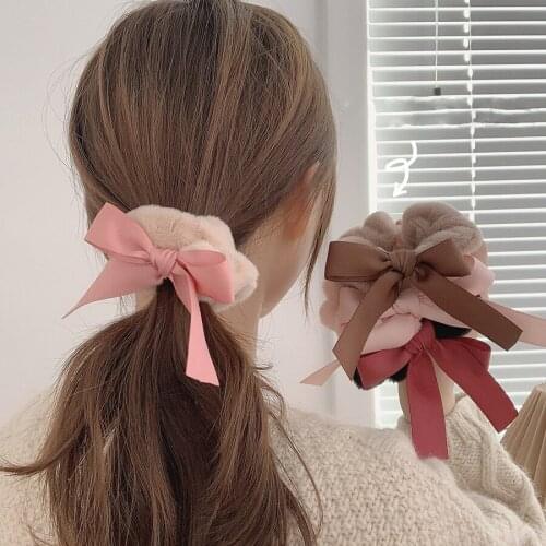 Haimeikang Velvet Scrunchies Hair Band For Women Girls Elastic Hair Rubber Bands Fashion Gum Hair Tie Rope Ponytail Holder