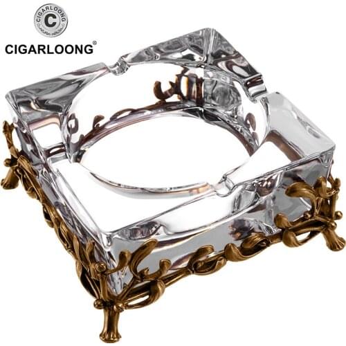 CIGARLOONG cigar ashtray Austrian crystal ashtray European bronze sculpture CE-4304