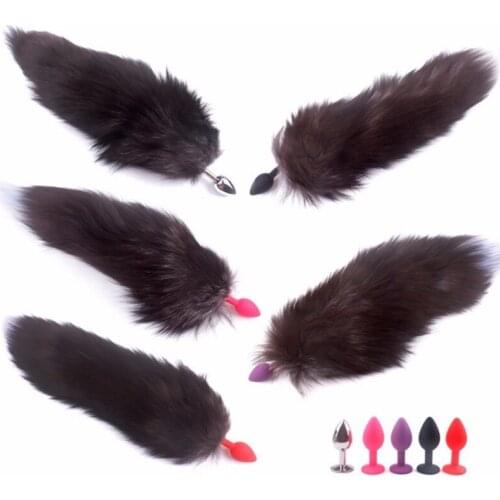 Silicone Butt Plug Fox Tail Anal Plug Smooth Fur No Vibrator Sex Toys for Woman Adult Games Sex Products