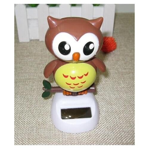 Shake Head To Furnishing Articles Vehicle Interior Lovely Flowers Car Solar Owl Accessories Small Place Doll Unisex Plastic