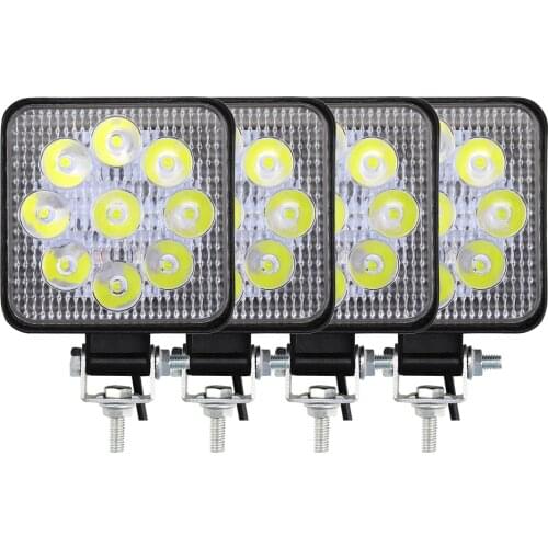 Mini LED 27W LED Work Light Bar Square Spot Beam 24V 12V Off Road LED Light Bar for Truck 4X4 4WD Car SUV ATV IP67 6000K White