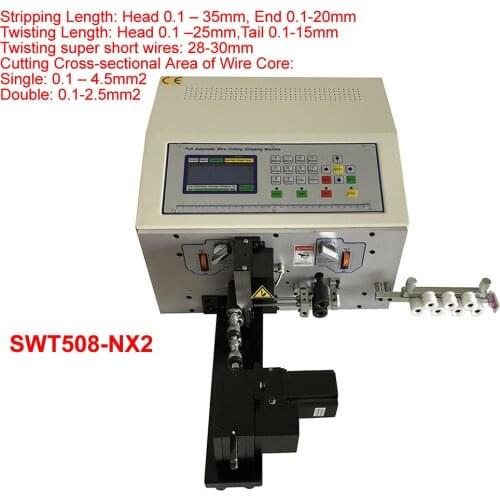 SWT508NX2 Automatic Computer Wire Twisting Peeling Stripping Cutting Machine Wire Stripper Twister Cutter Machine 0.1-4.5mm2