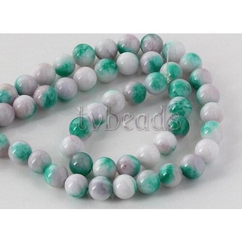 TUMBEELLUWA 8mm Round Jade Natural Stone Beads Charms For Jewelry Making DIY Necklace Bracelet Accessories