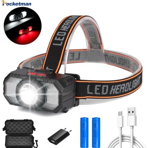 XPE+4*White led+4*red led Headamp Portable Headlight Night Fishing Lights Red and White Light Head Torch Outdoor Camping Light