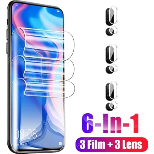 6 In 1 Screen Protecrtive Hydrogel Film For Huawei Y9 Prime 2019 Y5 Y5p Y6 Y6p Y6s Y7a Y7p Y7 Pro Y8p Y9a Y9s Camera Protector