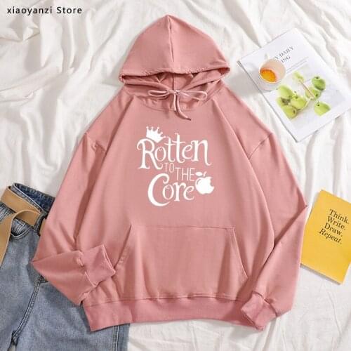 Rotten to the core evil queen Print Women hoodies Cotton Casual Funny sweatshirts For Lady Girl Hipster pullovers OT-193