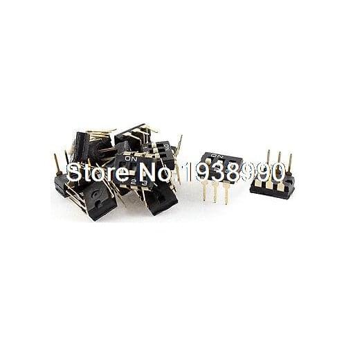 10 Pcs 2.54mm Pitch 3 Position IC Type DIP Switch Black
