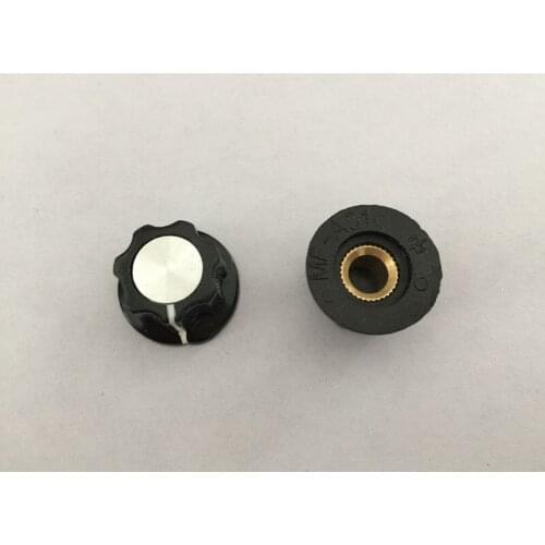 100pcs Skirted Knob A01 For Standard Pots Black D 20mm H 12mm Hole Diameter 6mm