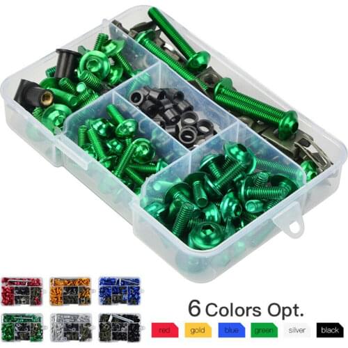 177pcs Fit For Kawasaki Ninja ZX10R ZZR1100 ZX6R ZX7R ZX9R Complete Fairing Bolts Kit Screws Nut Set