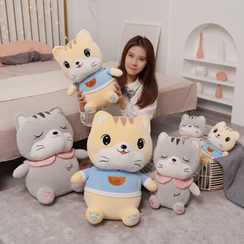 30cm-55cm Cute Tiger Cat Plush Toy Soft Cartoon Animals Cats Stuffed Doll Home Decor Birthday Gift For Children Girls Kids