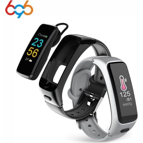 696 BY51 Bluetooth Earphone Smart bracelet Heart Rate Blood Pressure Monitor Smart Bracelet Sport Fitness Tracker 2 in 1 Band