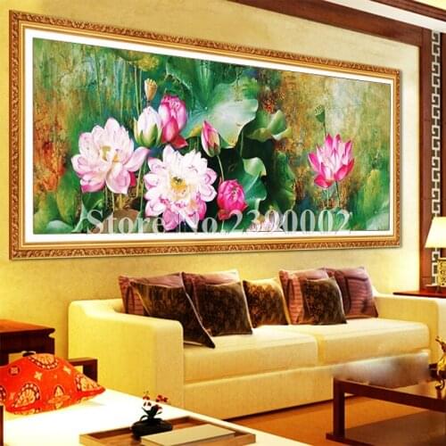 Abstract Art 3D DIY Diamond Embroidery Lotus 5D Diamond Painting Mosaic Cat Needlework Crafts Christmas Decor Home Paintings