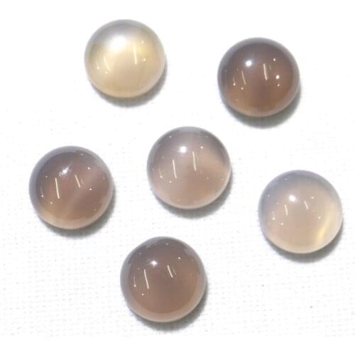 Wholesale 50pcs/10mm Natural Stone agates Beads Half Round Flat Back Cabochons Smooth beads For DIY Jewelry making Accessories