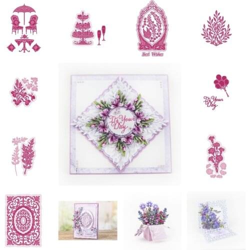 Catmint Lobelia Spray Frame Metal Cutting Dies Scrapbook Diary Decoration Stencil Embossing Template DIY Greeting Card Handmade