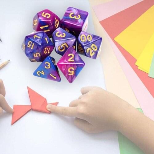 Two-color Multi-faced Dice Set Seven Pieces Of Digital Dice Set Can Combined Dice Game Be N0W6
