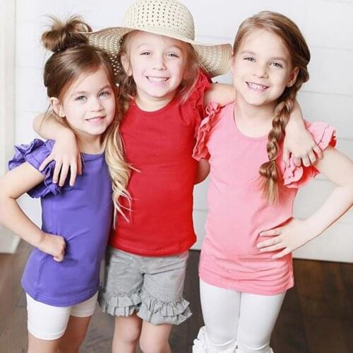 Pudcoco Brand New Newborn Baby Girls Boy Blouse Summer New Casual Cotton Fly Sleeves Tops Solid Outfits 7 Colors Sunsuit 0-4T