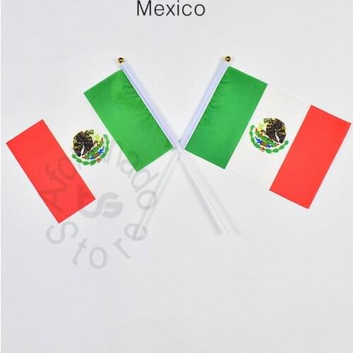 Mexico 14*21cm flag Banner meet Parade party hand waving National flag Home Decoration flag banner