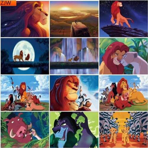 Cartoon Simba Diamond Painting The Lion King Full Square/Round Diamond Mosaic Childrens Room Decor Disney
